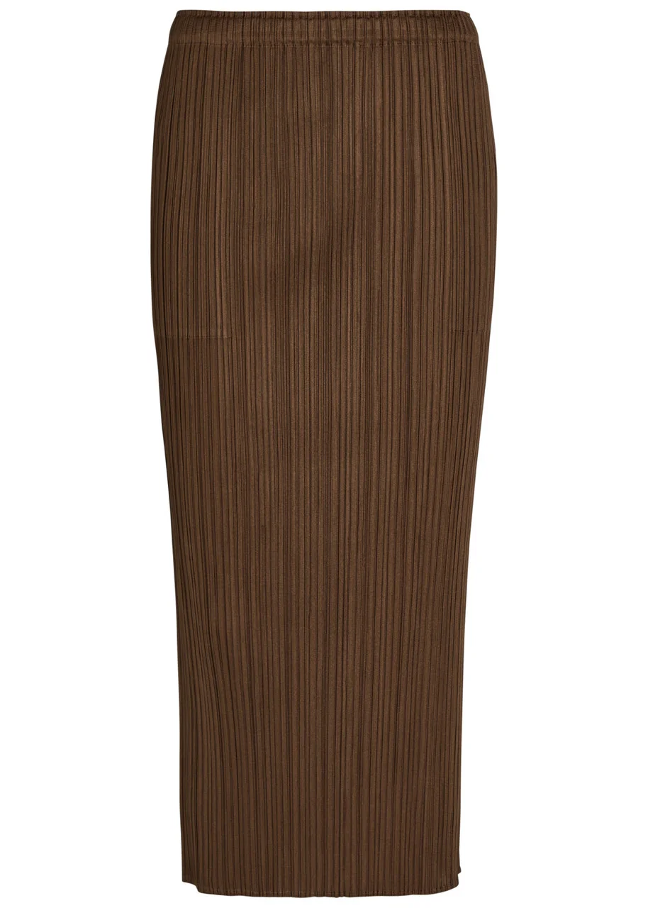 Pleats Please Issey Miyake Pleated Woven Midi Skirt - 1