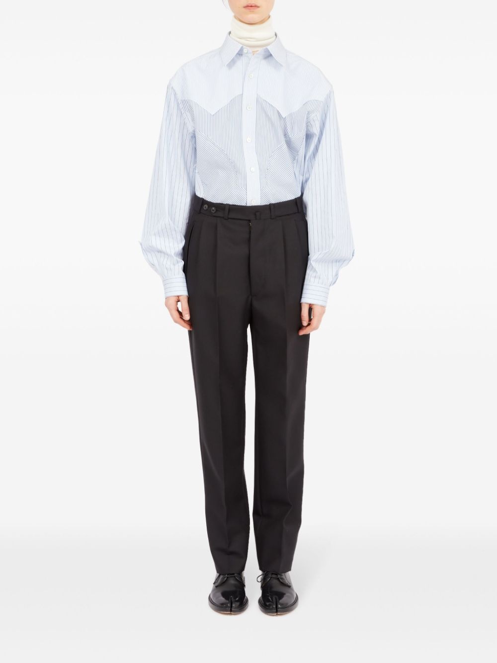straight-leg wool trousers - 2