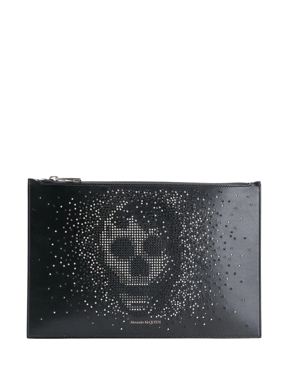 stud-embellished skull clutch - 1