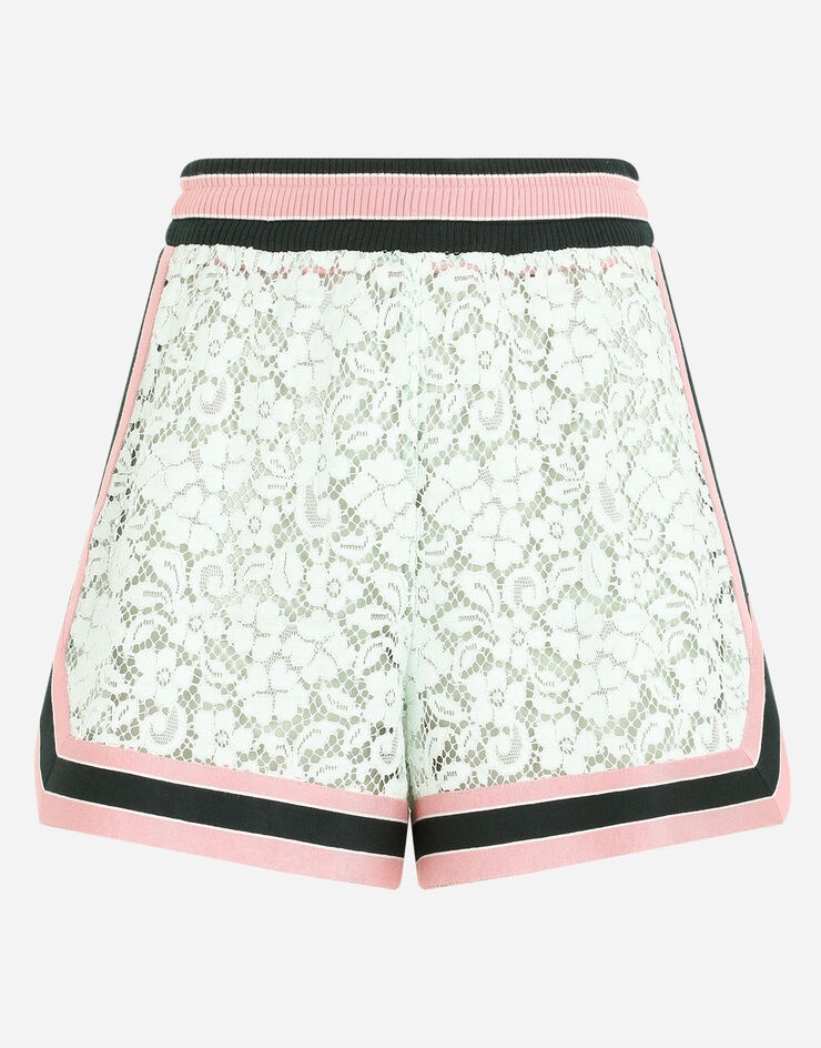 Lace shorts with contrasting trims - 3