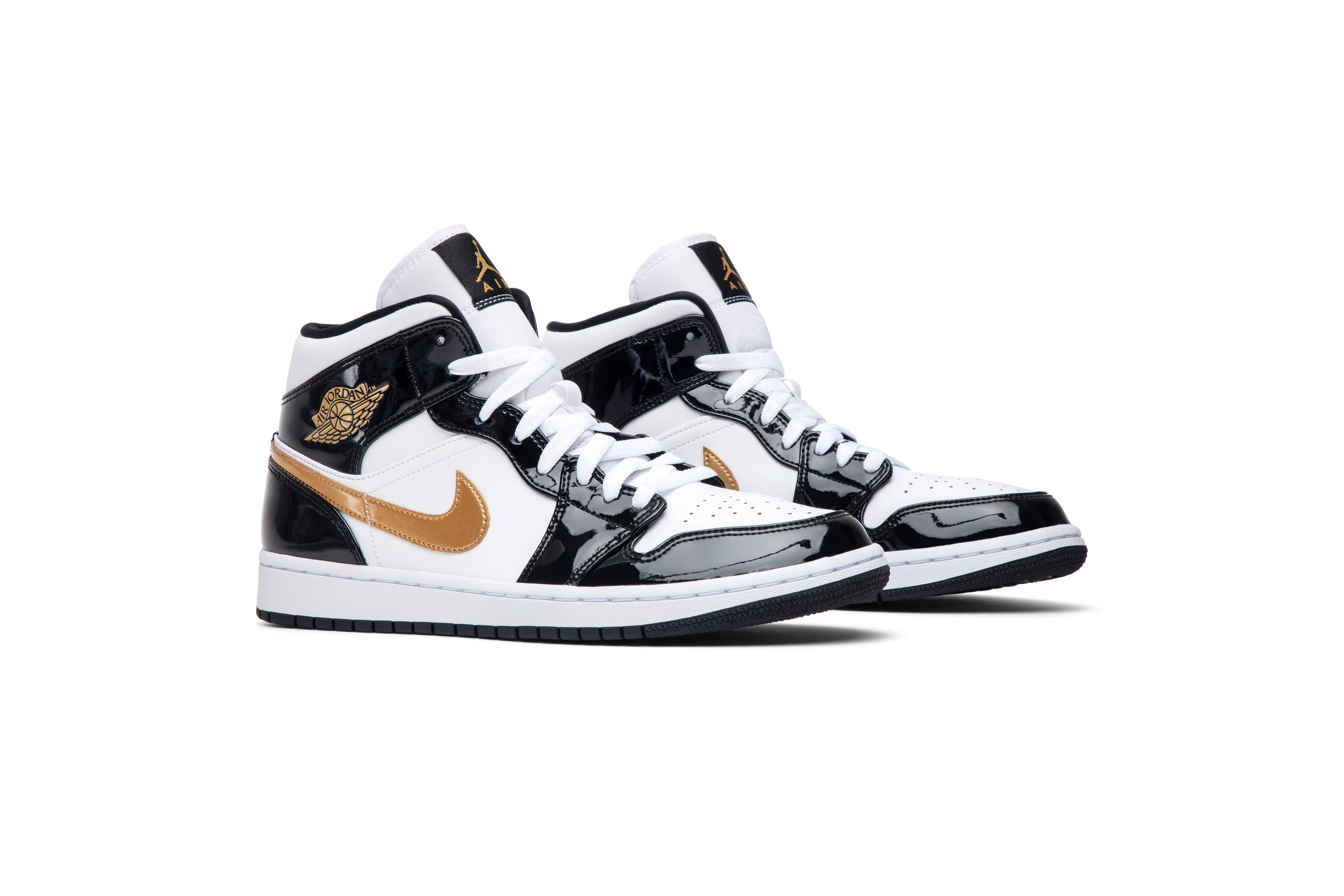 Air Jordan 1 Mid Patent 'Black Gold' - 8