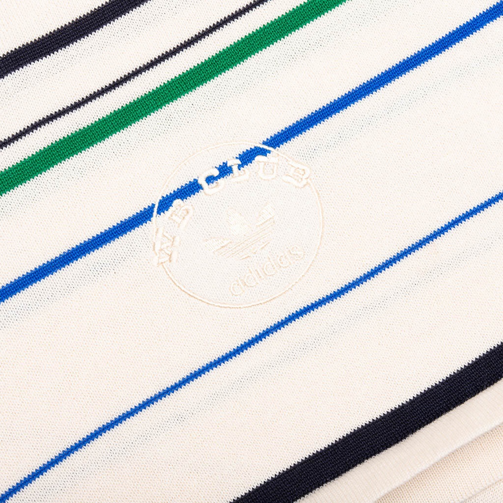ADIDAS X WALES BONNER KNIT POLO - WONDER WHITE/GREEN/BLUE BIRD - 4