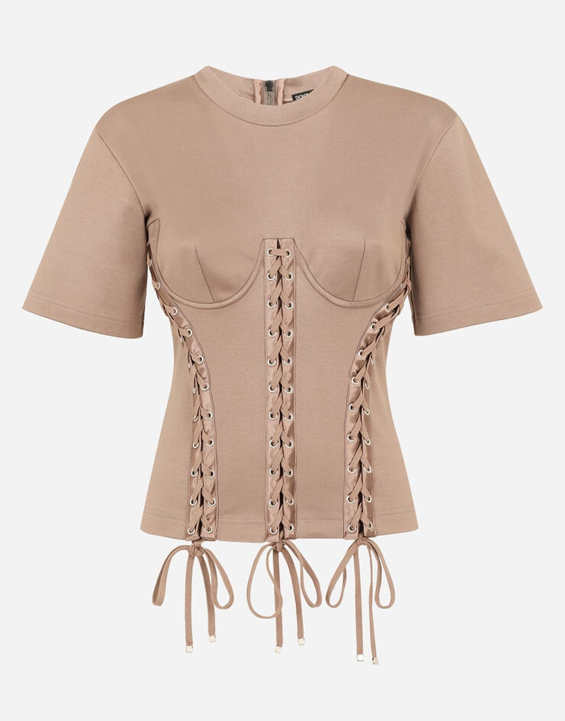 Corset T-shirt with laces and eyelets 1