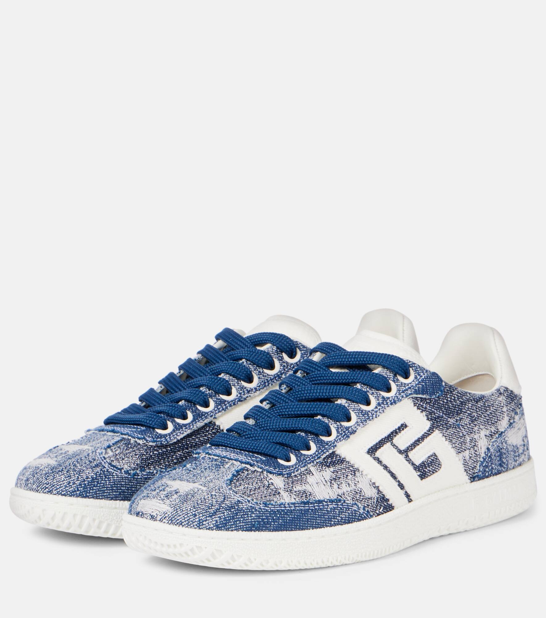 Swan denim sneakers - 4