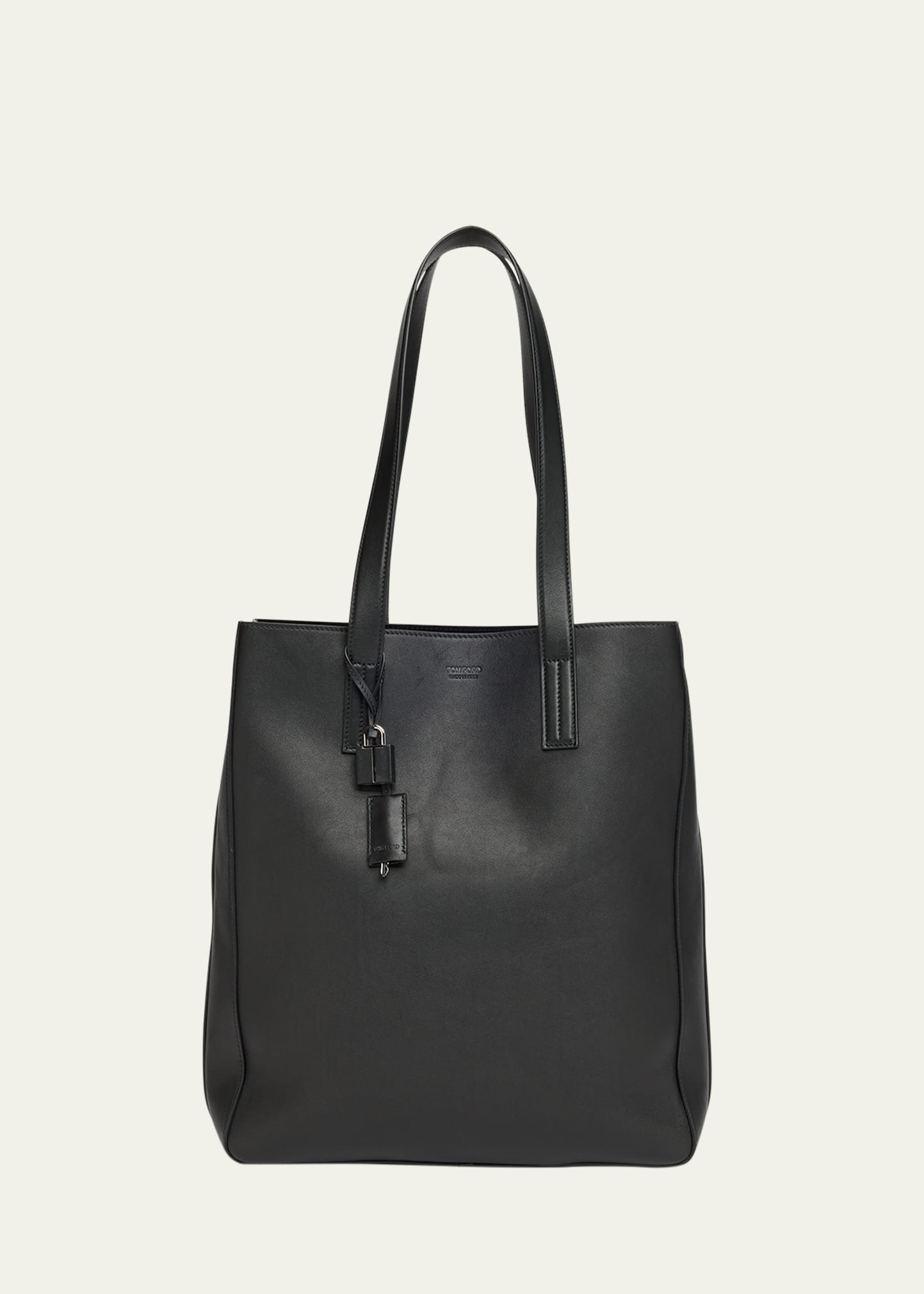 Men's Natural Leather North-South Tote Bag - 1