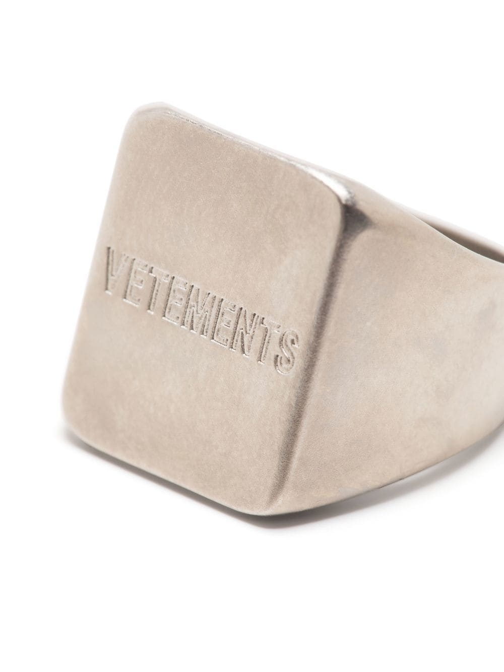 logo square signet ring - 3