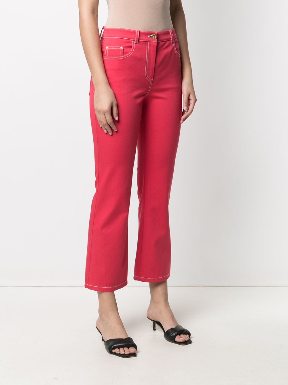 high-rise flared cotton jeans - 3