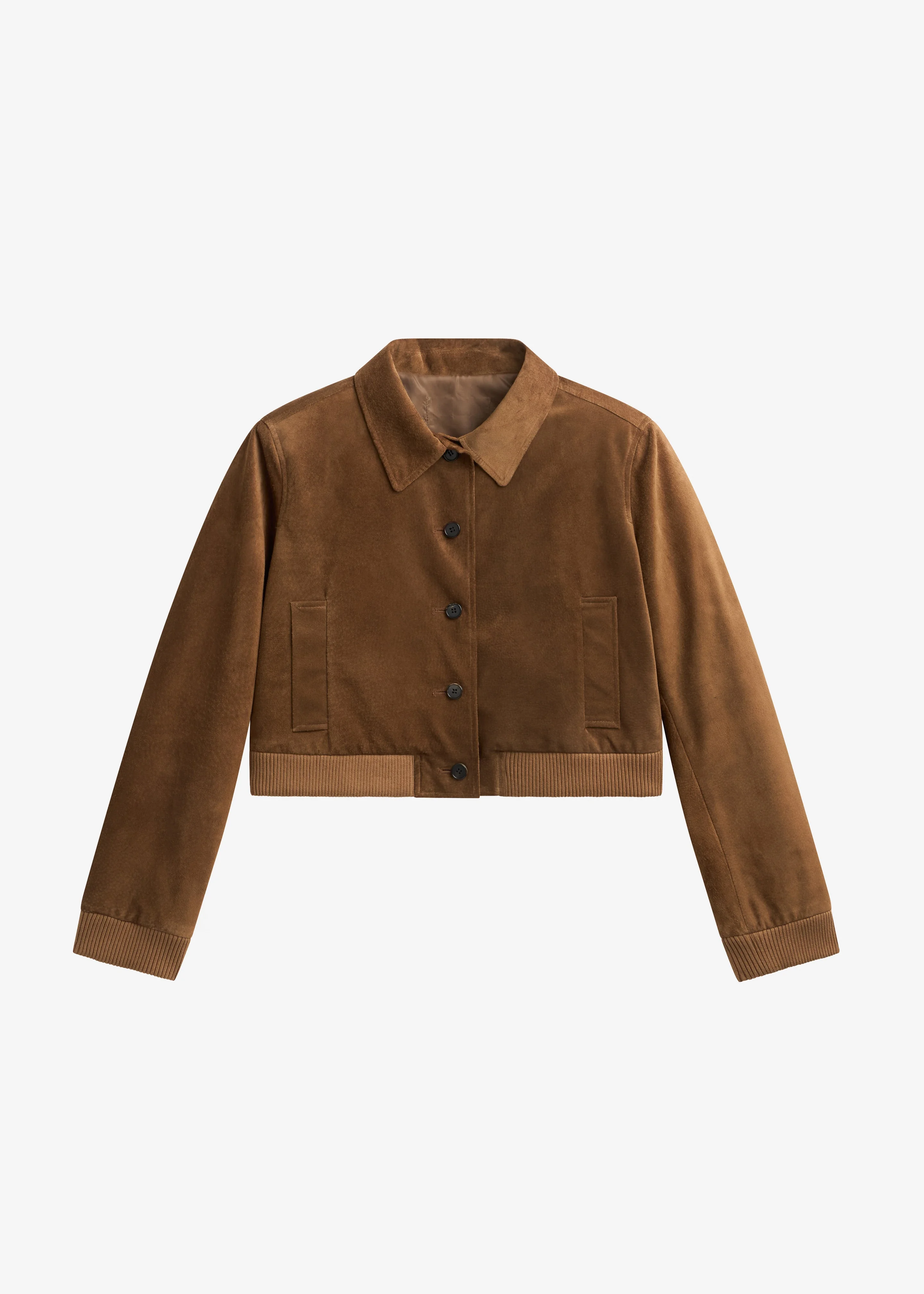 Hartford Suede Short Jacket - Dark Camel - 1