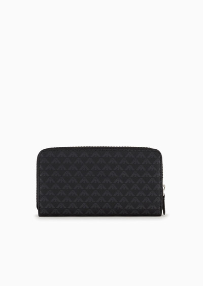 EMPORIO ARMANI All-over eagle wallet with wrap-around zip outlook