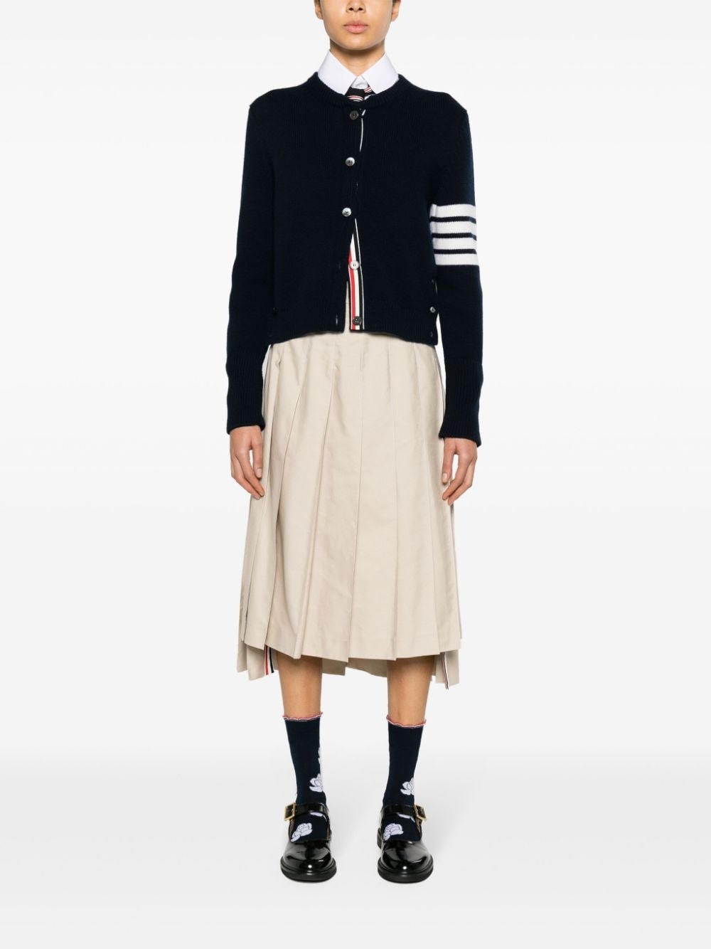 RWB-tab pleated midi skirt - 2