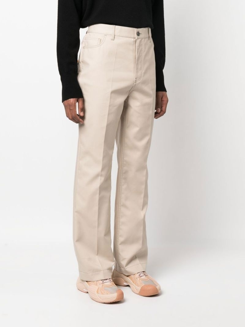 wide-leg contrast-stitch trousers - 3
