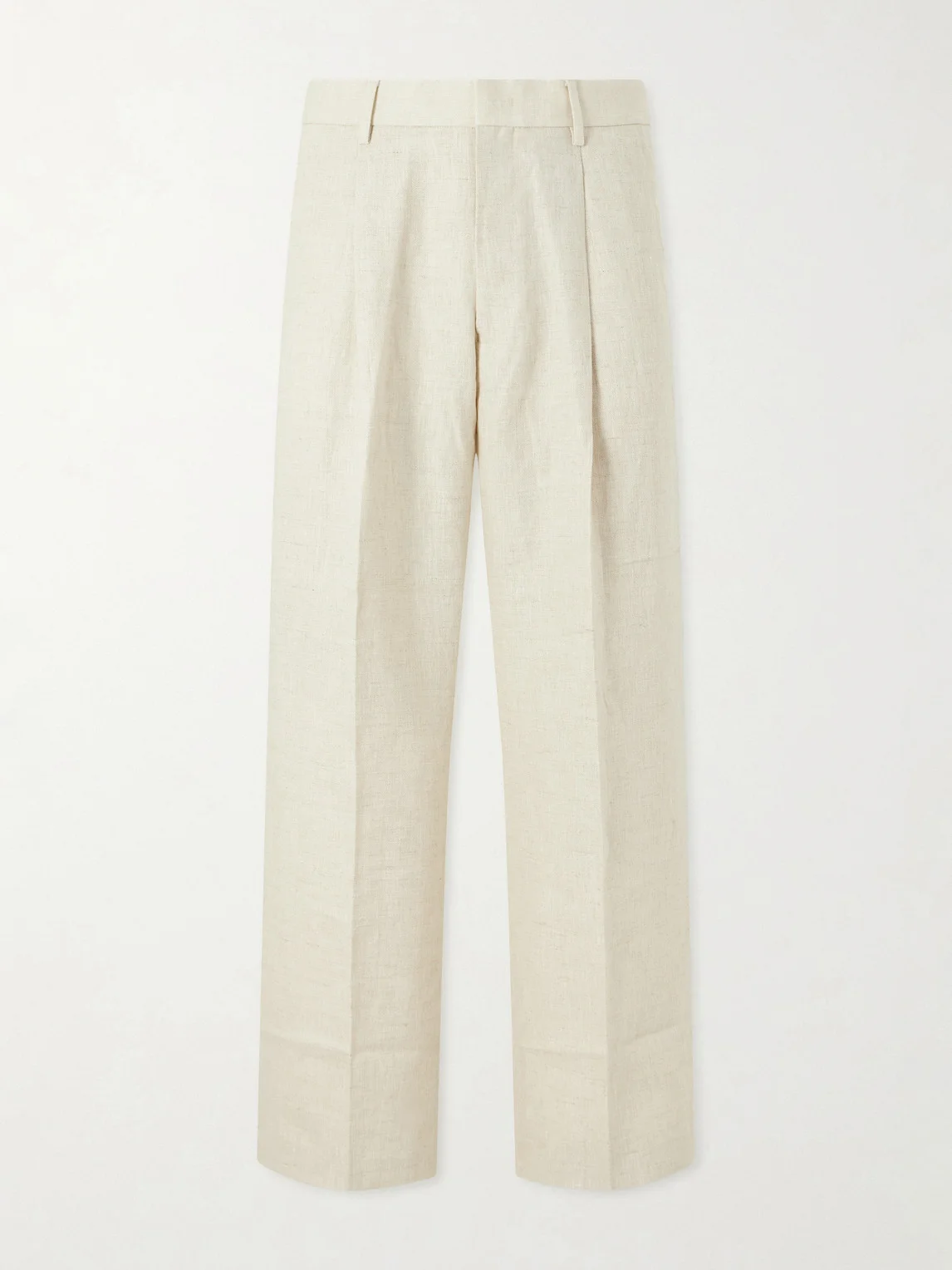 Kay 1454 Straight-Leg Pleated Linen Trousers - 1