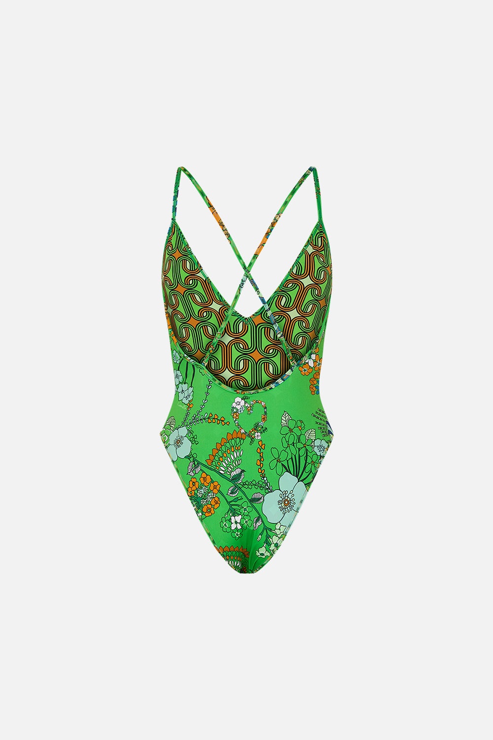 V NECK ONE PIECE WITH MULTICOLOUR STITCHING - 8