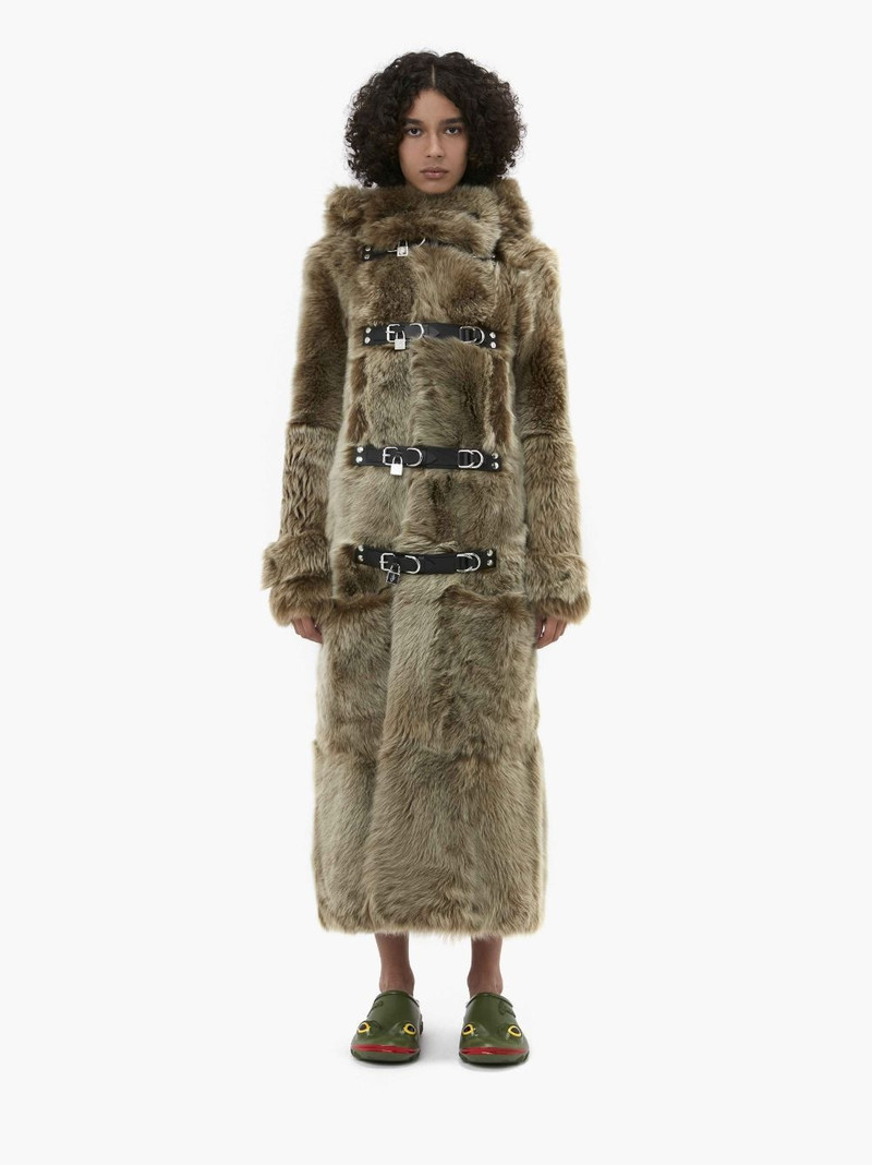 JW Anderson PADLOCK STRAP LONG LEATHER DUFFLE COAT outlook