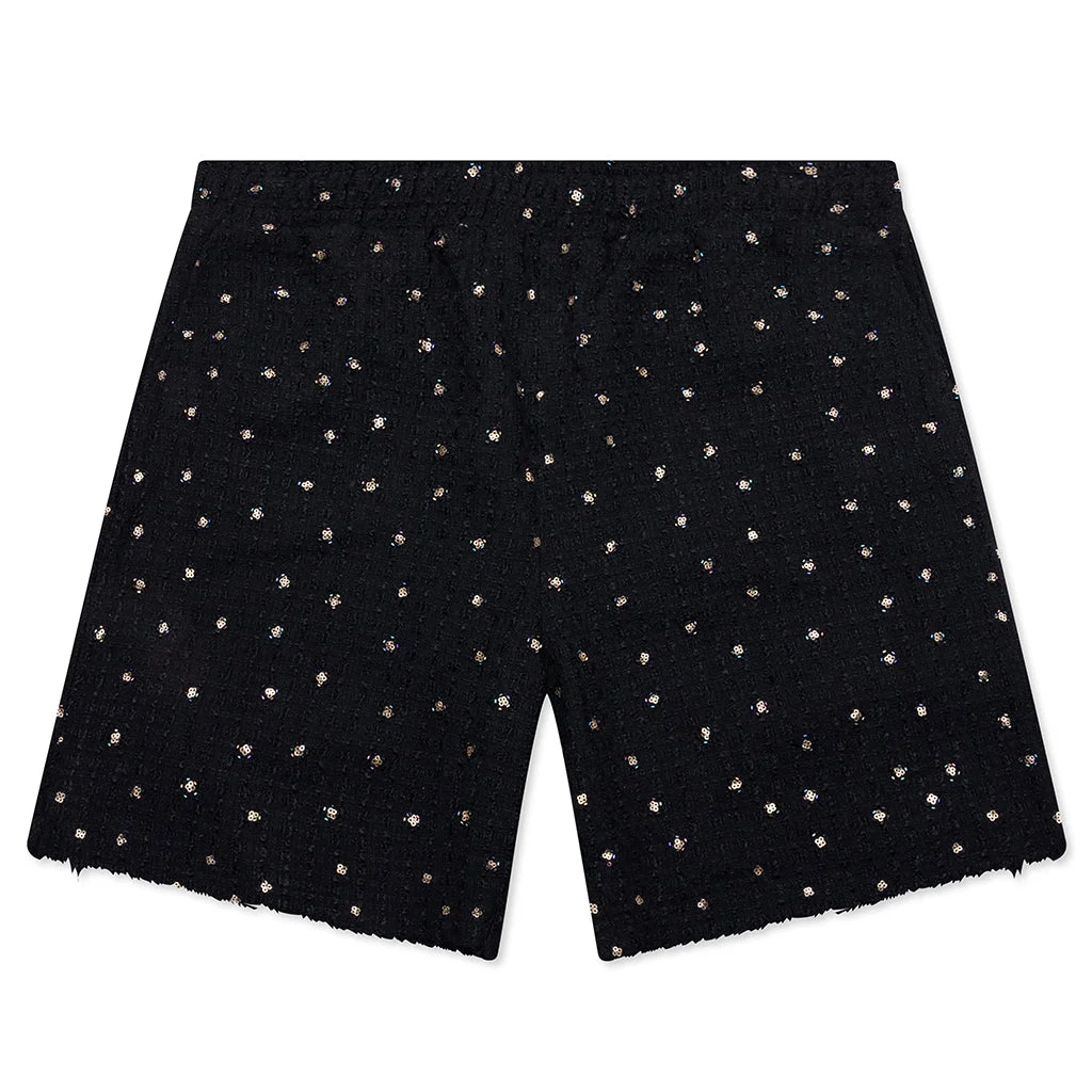 BEADED SHORTS - BLACK - 1