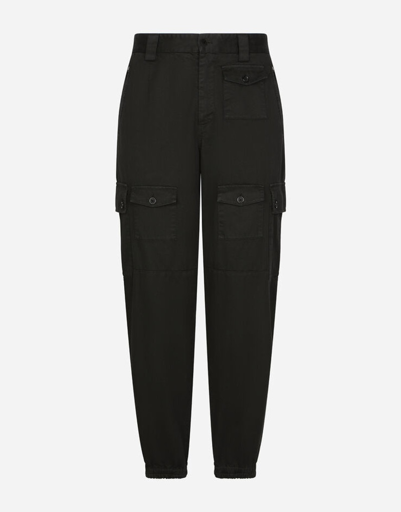 Garment-dyed cotton cargo pants - 1