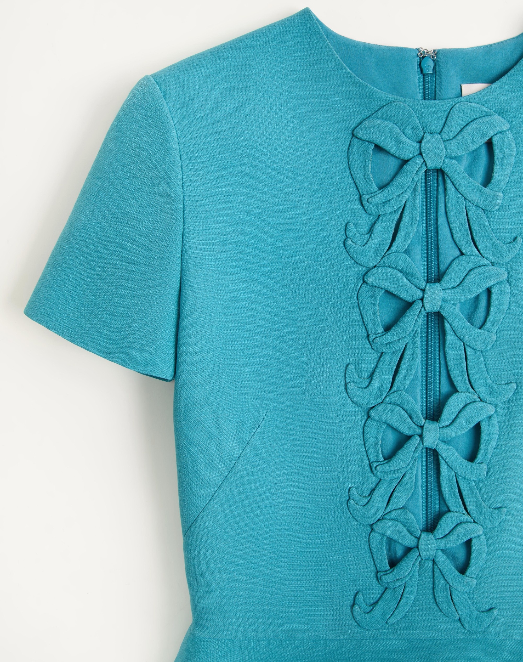 EMBROIDERED CREPE COUTURE SHORT DRESS - 10