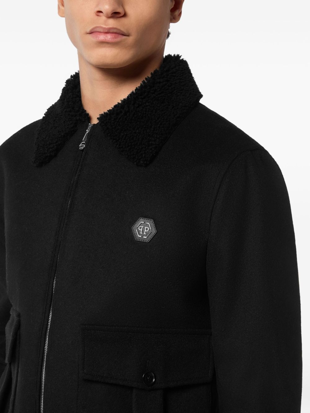 logo-patch jacket - 5