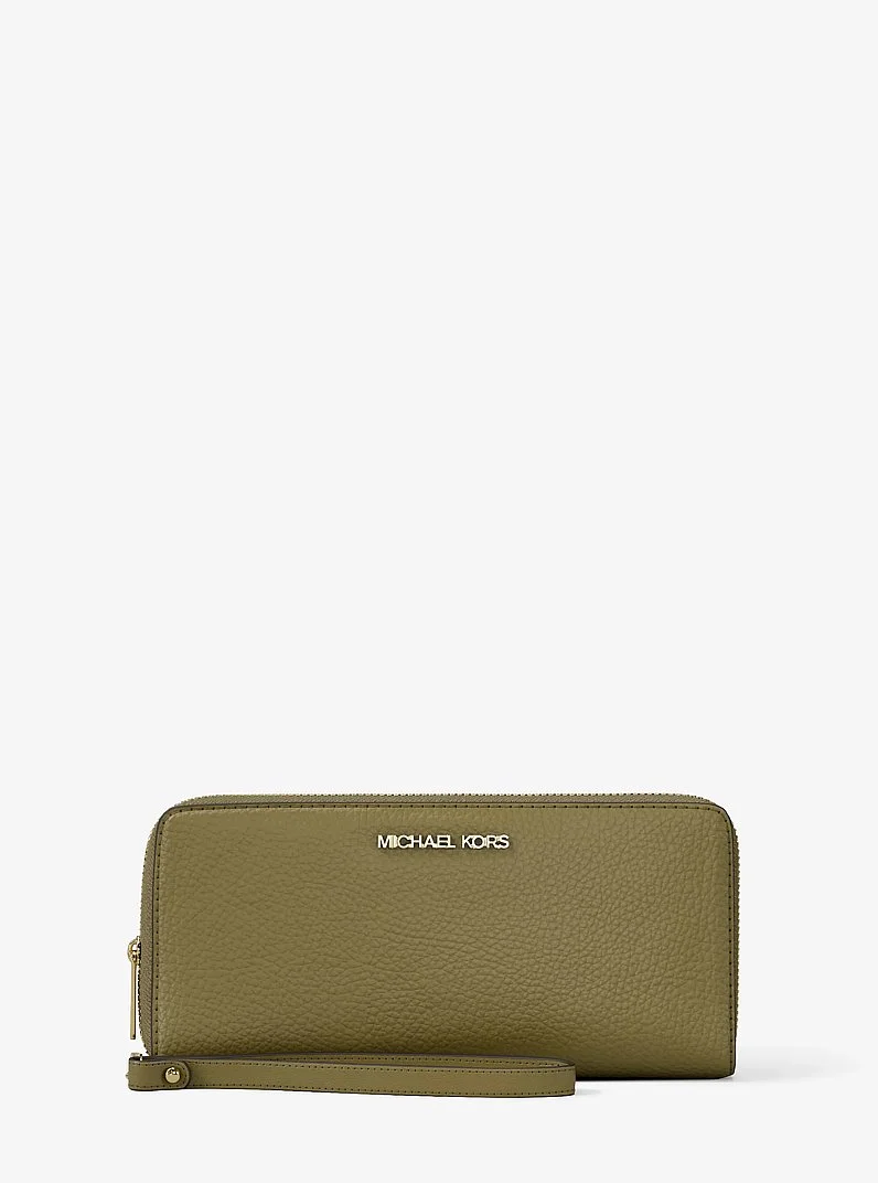 Jet Set Travel Large Pebbled Leather Wristlet - 1
