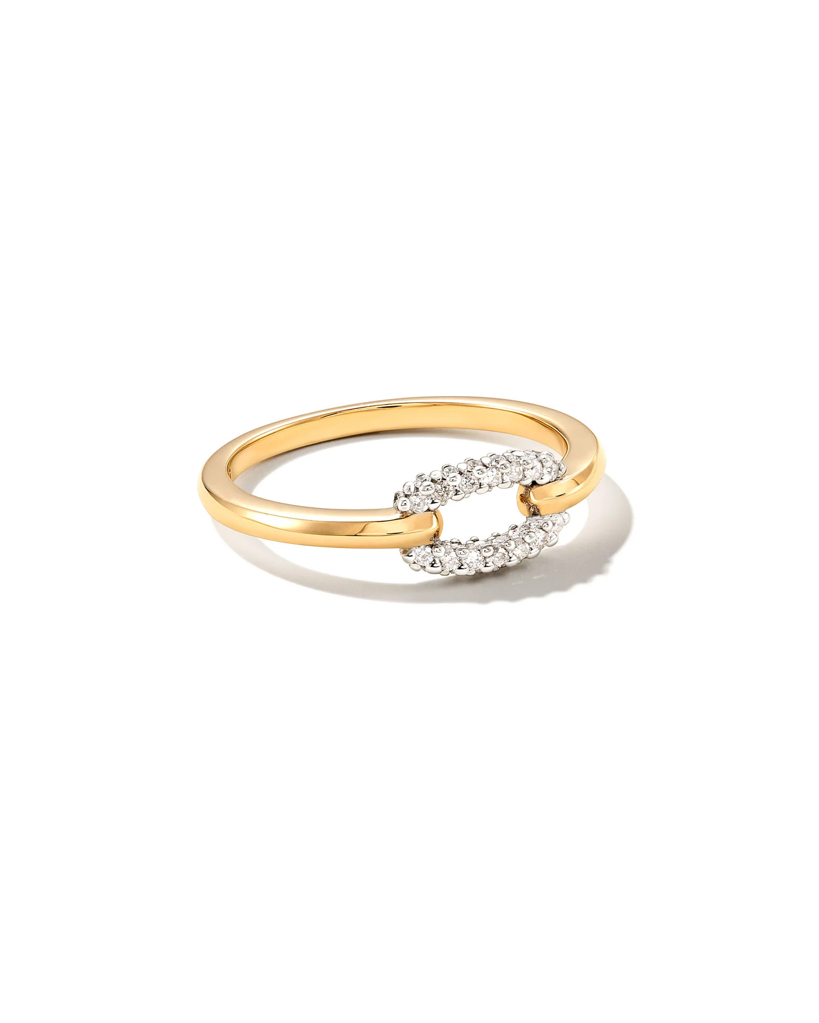 0.15 ct Elisa 14k Yellow Gold Interlocking Band Ring in White Diamond - 1