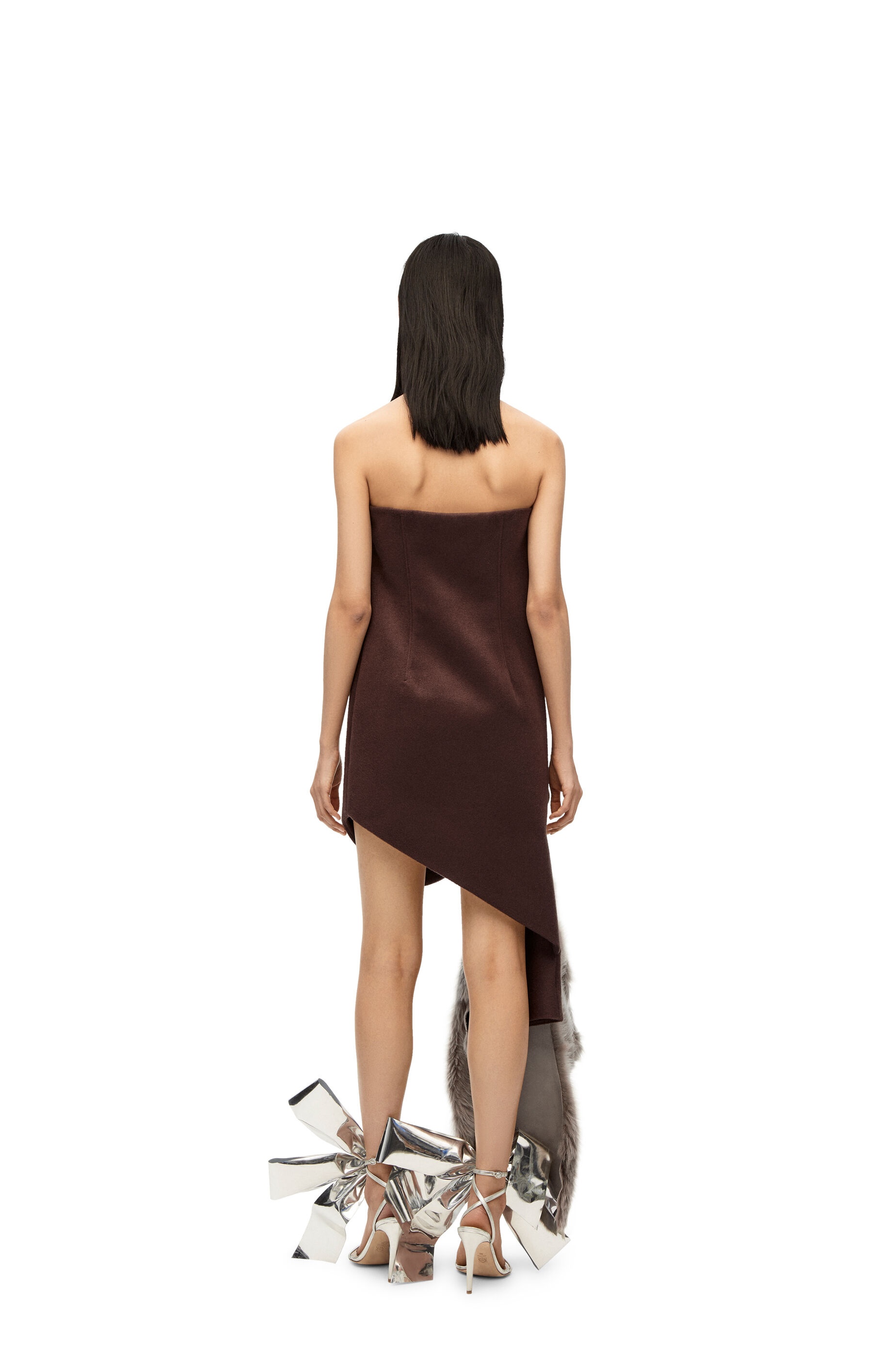 Shearling bustier dress in wool - 3