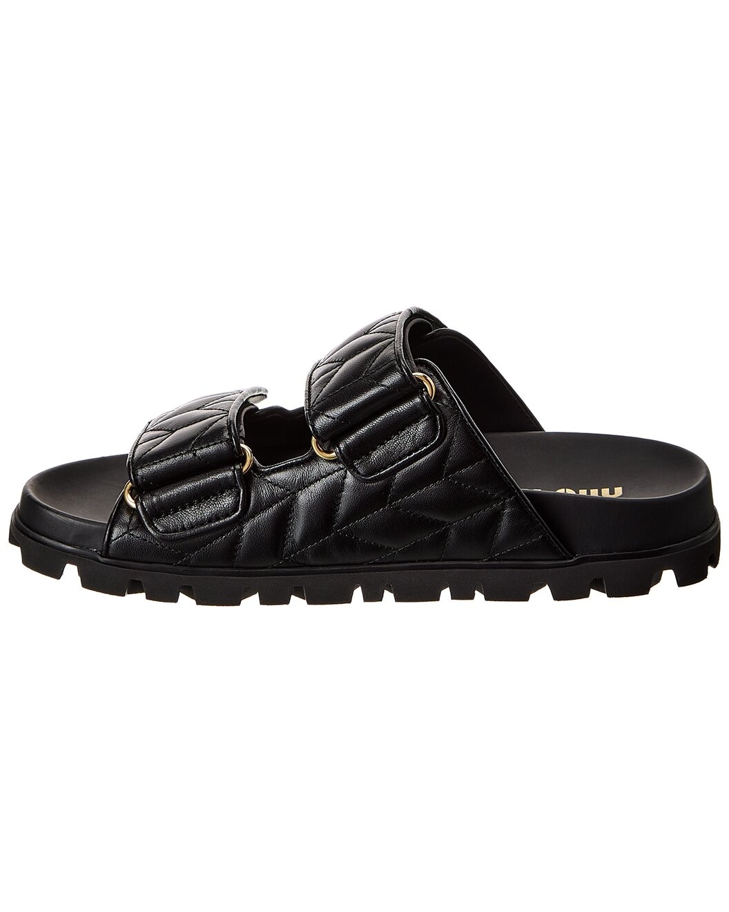 Miu Miu Logo Leather Sandal - 2