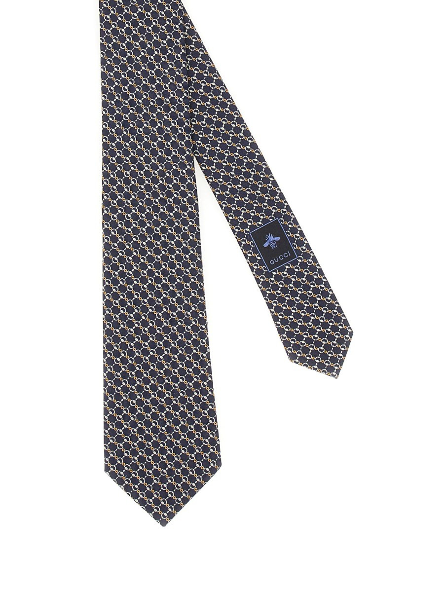 SILK JACQUARD TIE WITH CLAMP - 2