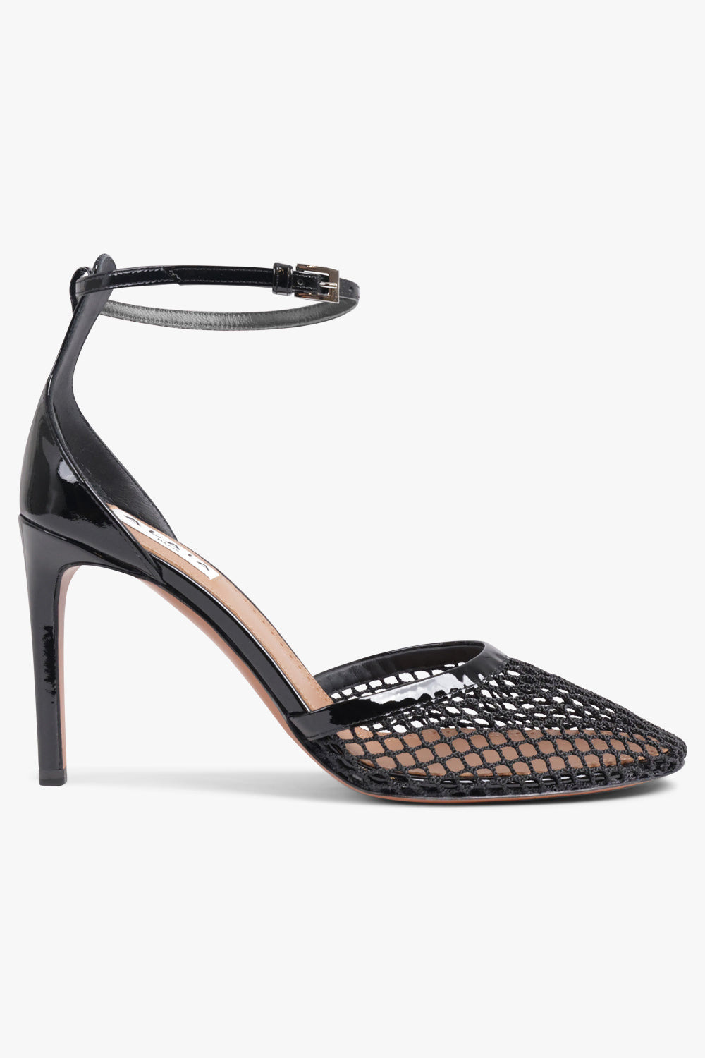 FISHNET 90MM ANKLE STRAP HEEL | BLACK - 2