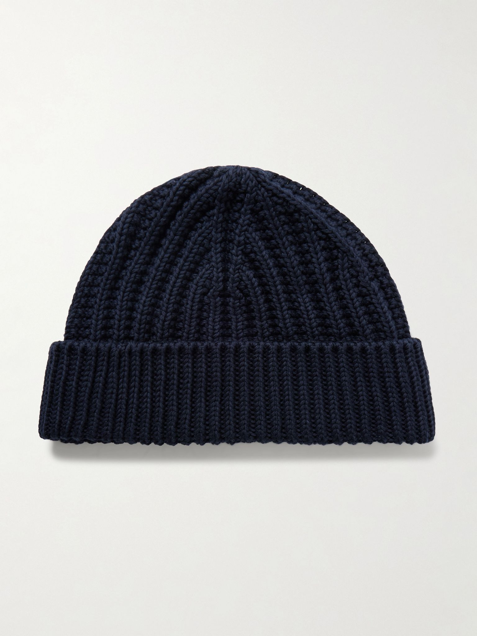 Moltrasio Ribbed Cotton Beanie Navy - 1