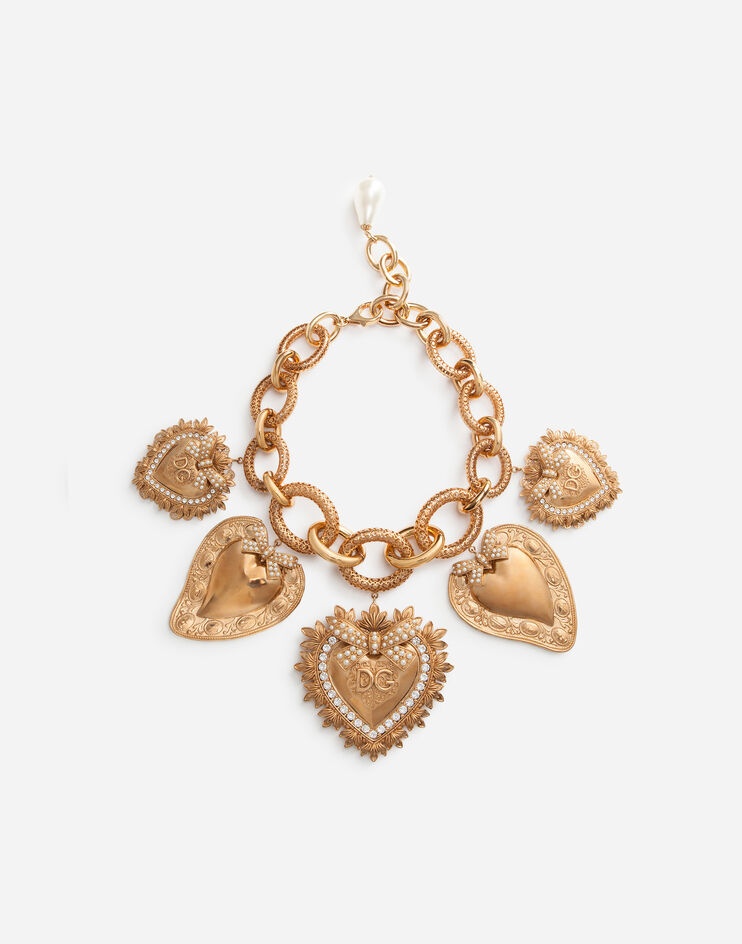 Necklace with sacred heart charms - 1