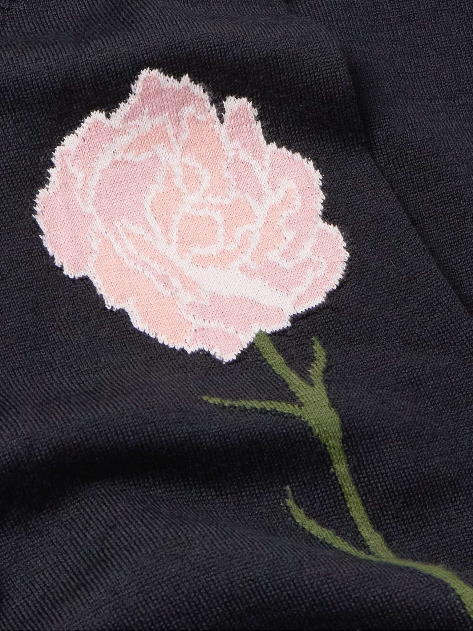 Carnation Intarsia Wool and Silk-Blend Sweater - 4