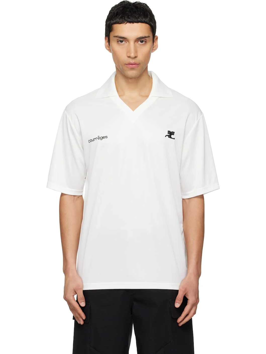 White Oversized Sports Polo - 1