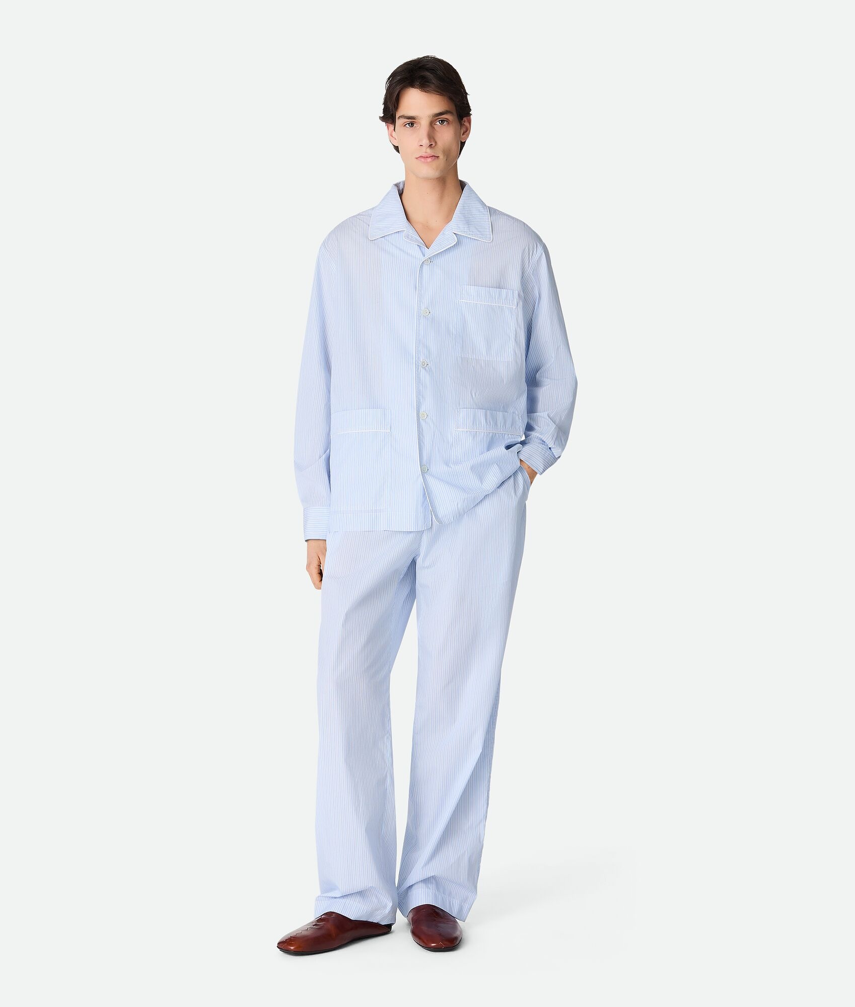 Stripe Cotton Poplin Pajama Set - 1