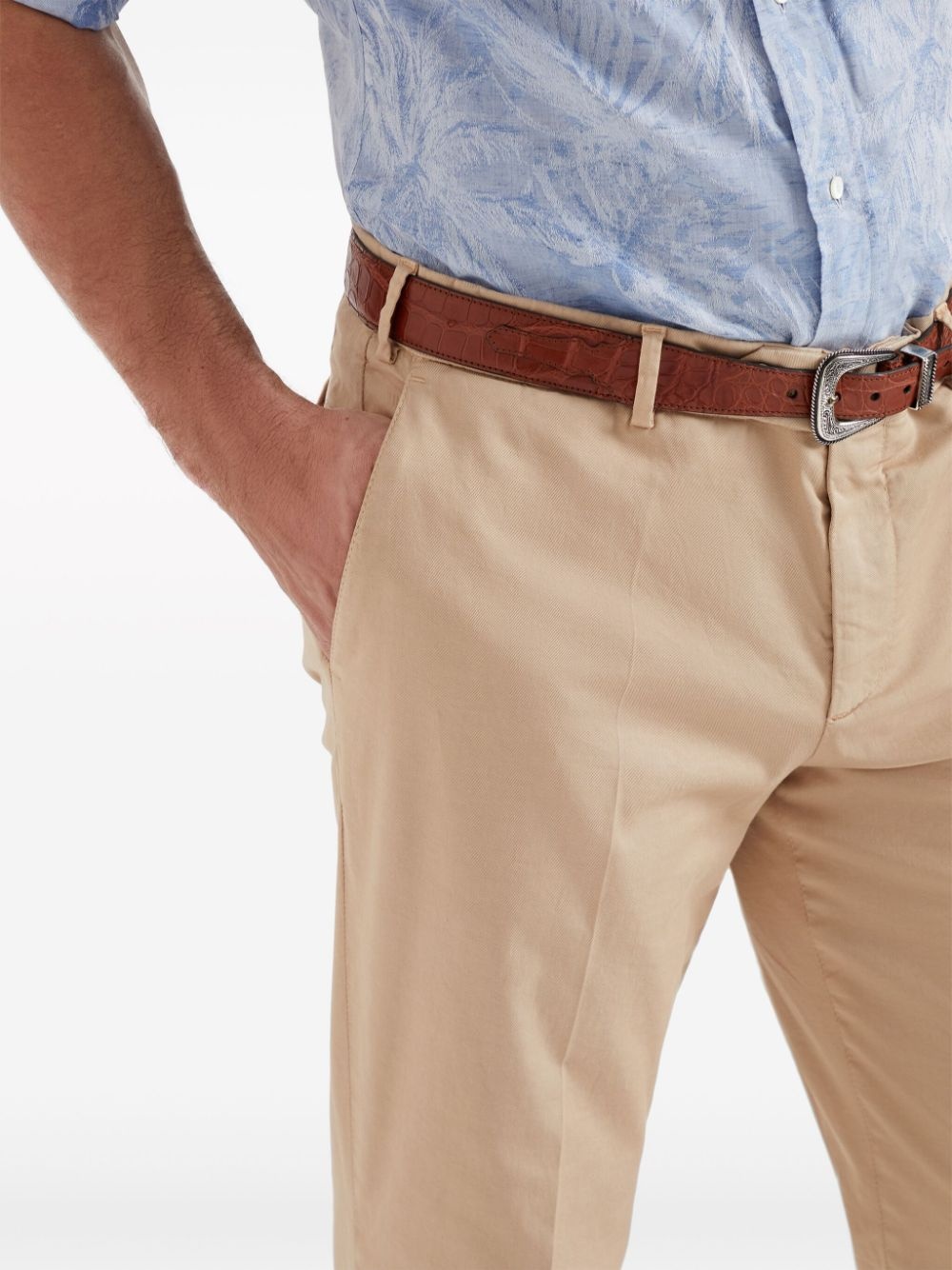 mid-rise cotton chino trousers - 5