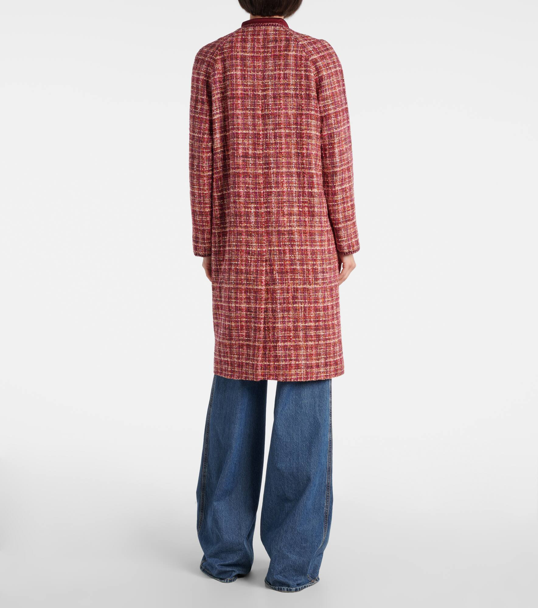 Checked cotton and wool-blend coat - 3