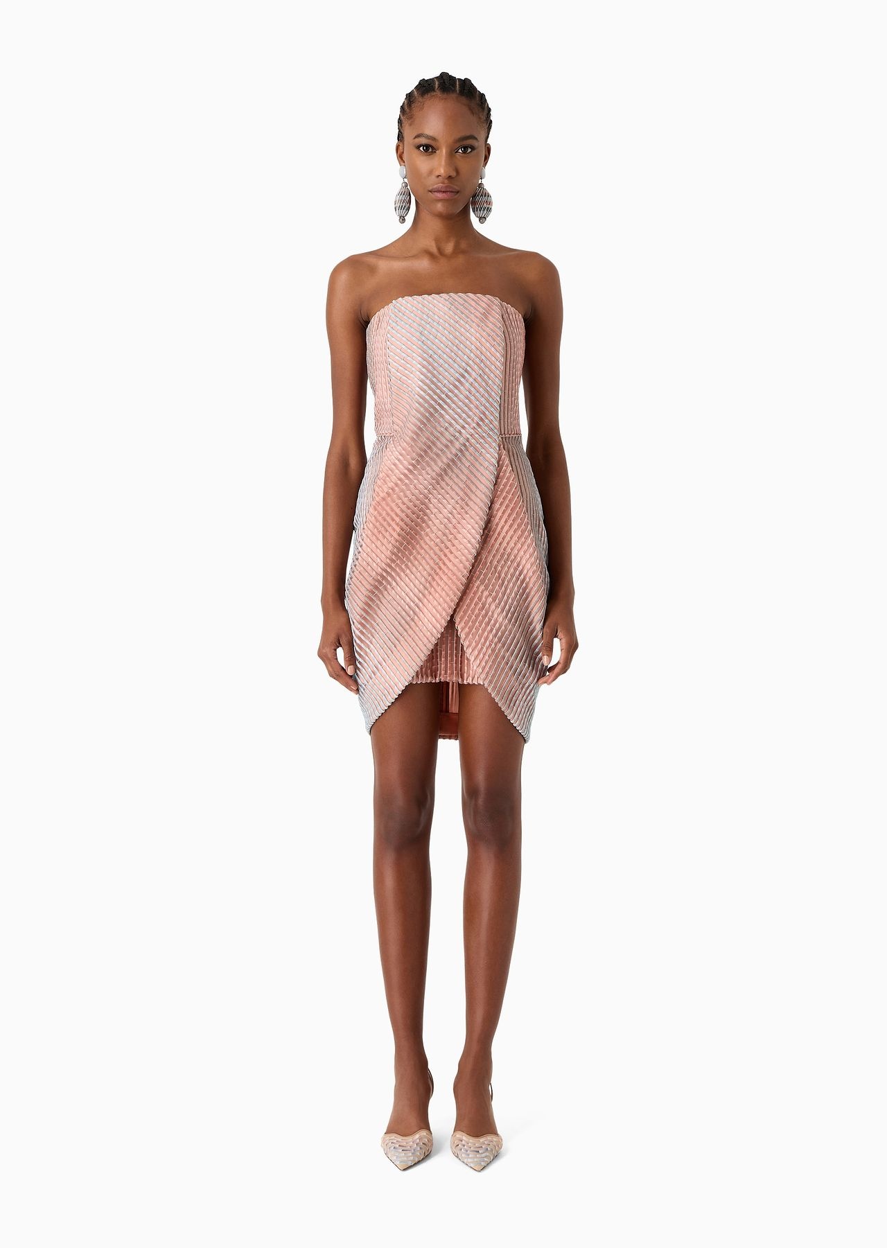 Embroidered, gradient fabric bustier dress - 2