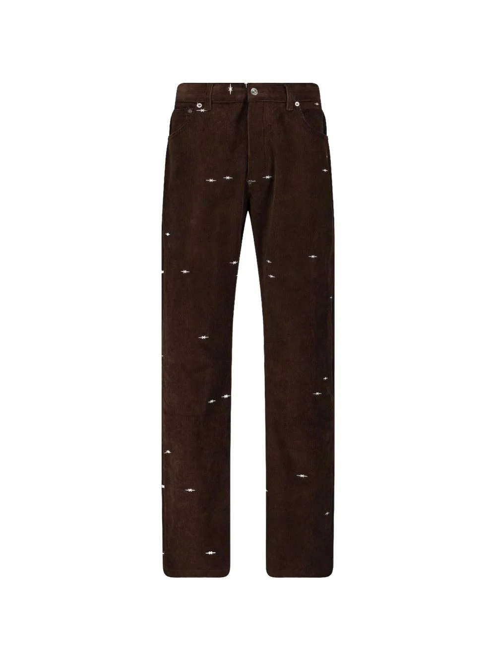 star-embroidered corduroy trousers - 1