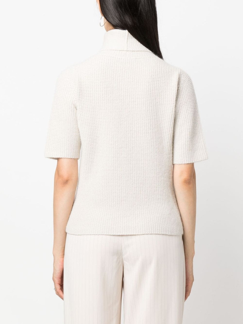 waffle-knit roll-neck T-shirt 4
