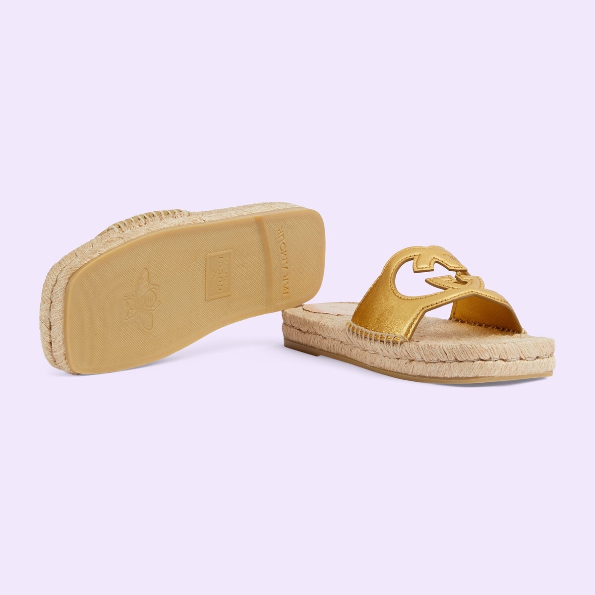 Women's Interlocking G cut-out slide sandals - 6