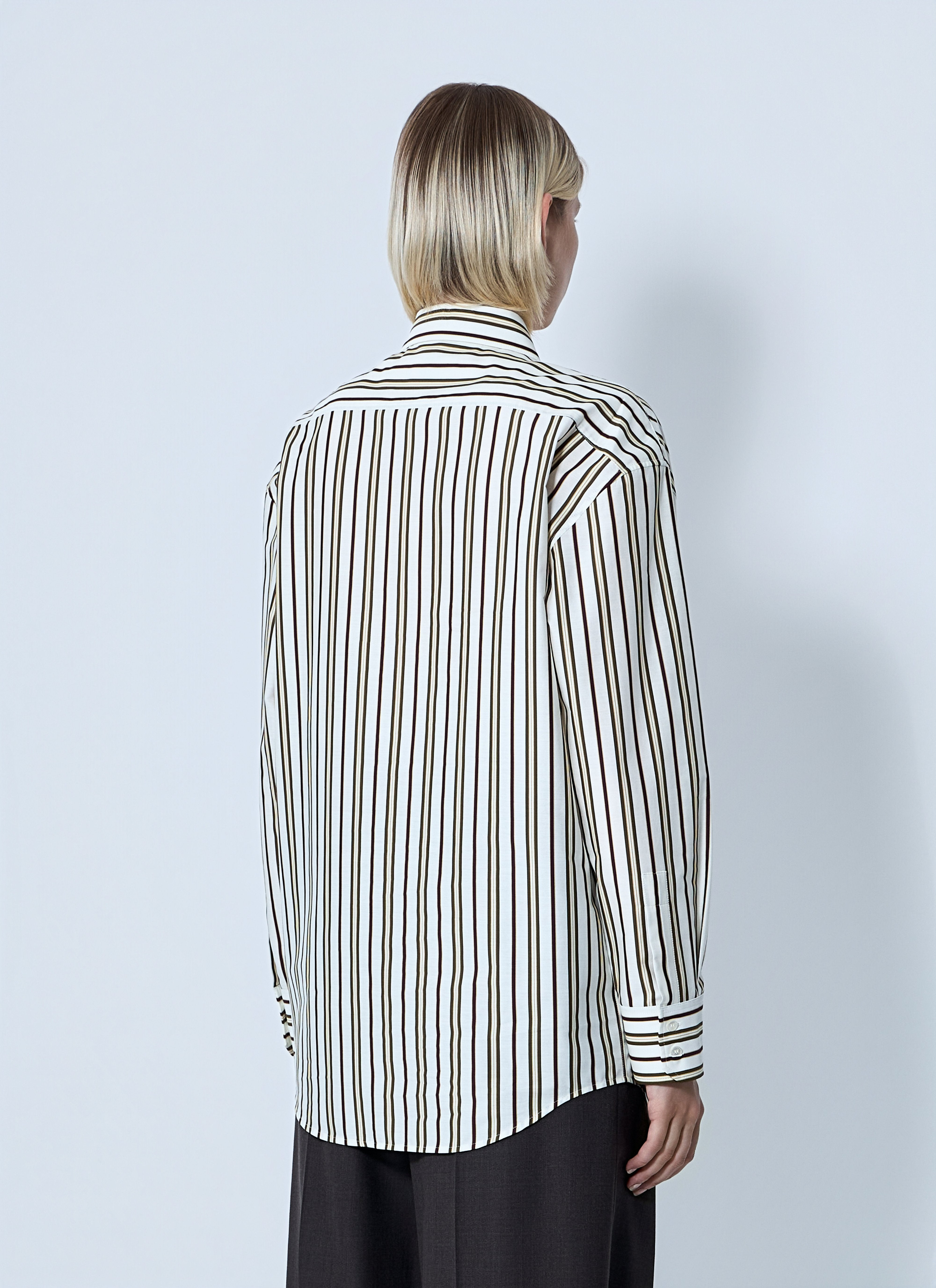 Saint Laurent Women Striped Button-Down Shirt - 4