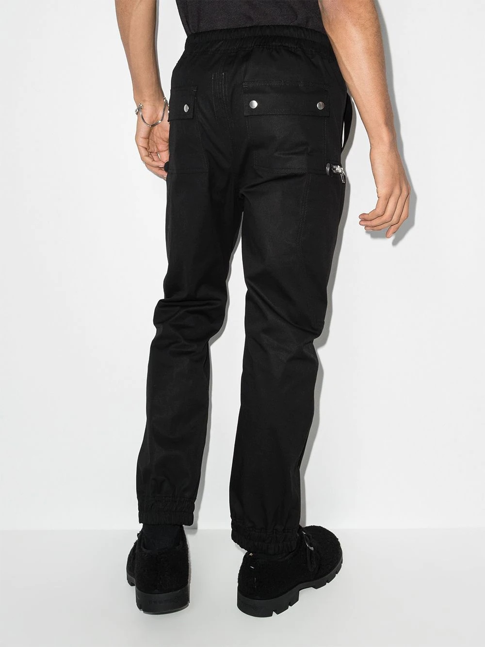 zip-detail tapered trousers - 3