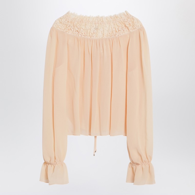 Chloé Blouse With Tie In Pink Silk Georgette Women - 2