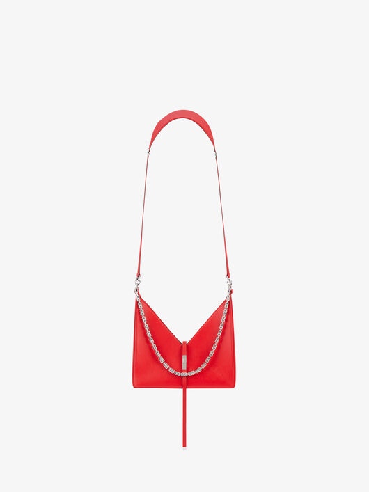 SMALL CUT OUT BAG IN BOX LEATHER WITH CHAIN - 1