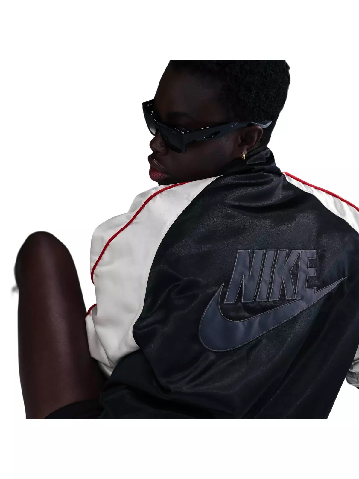 Women's Sportswear Street Souvenir Oversized Jacket-Black - 2