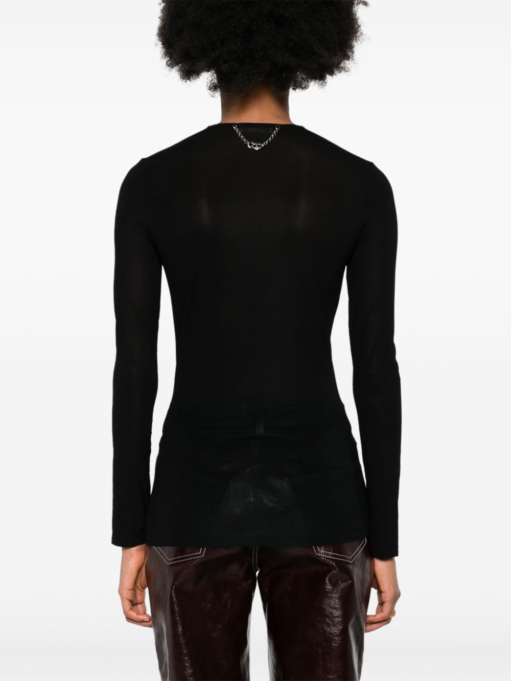 semi-sheer long-sleeve T-shirt - 4