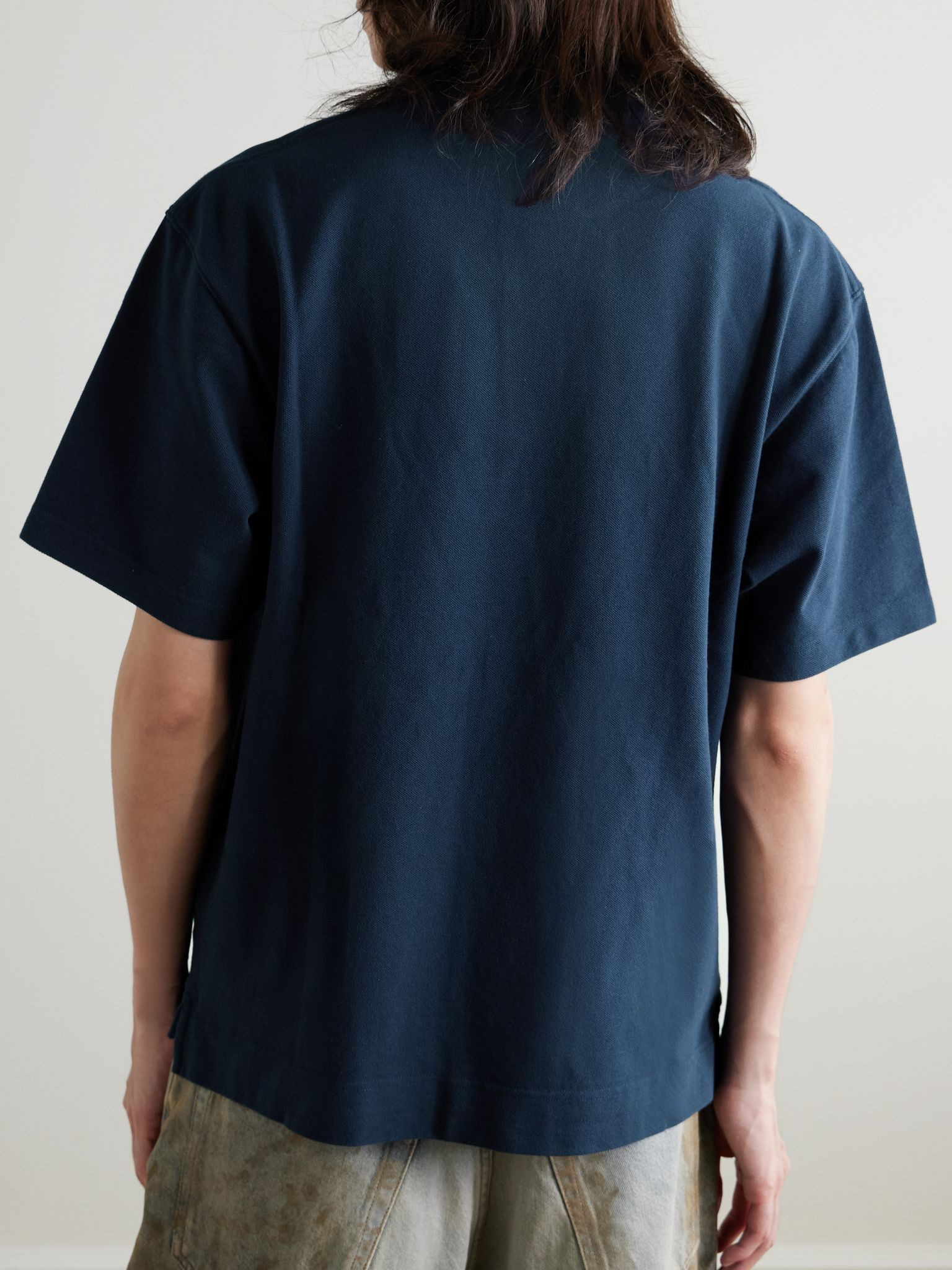 Exford Logo-Embroidered Cotton-Piqué T-Shirt Navy - 3