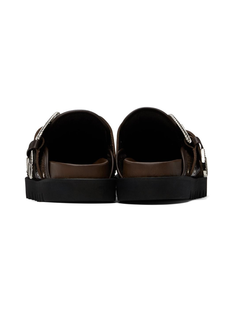 SSENSE Exclusive Brown Eyelet Metal Sabot Loafers 2
