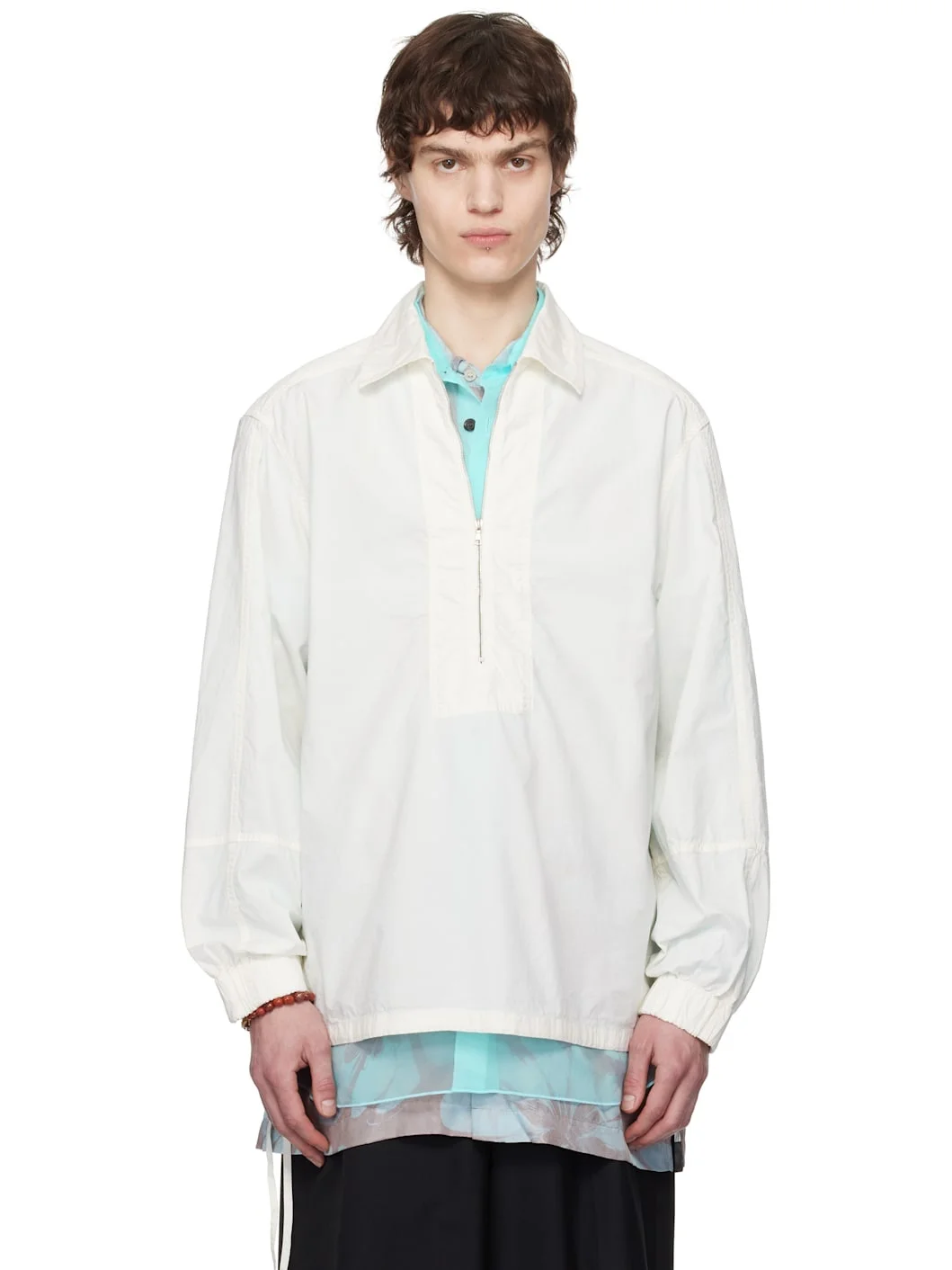 White Half-Zip Shirt - 1