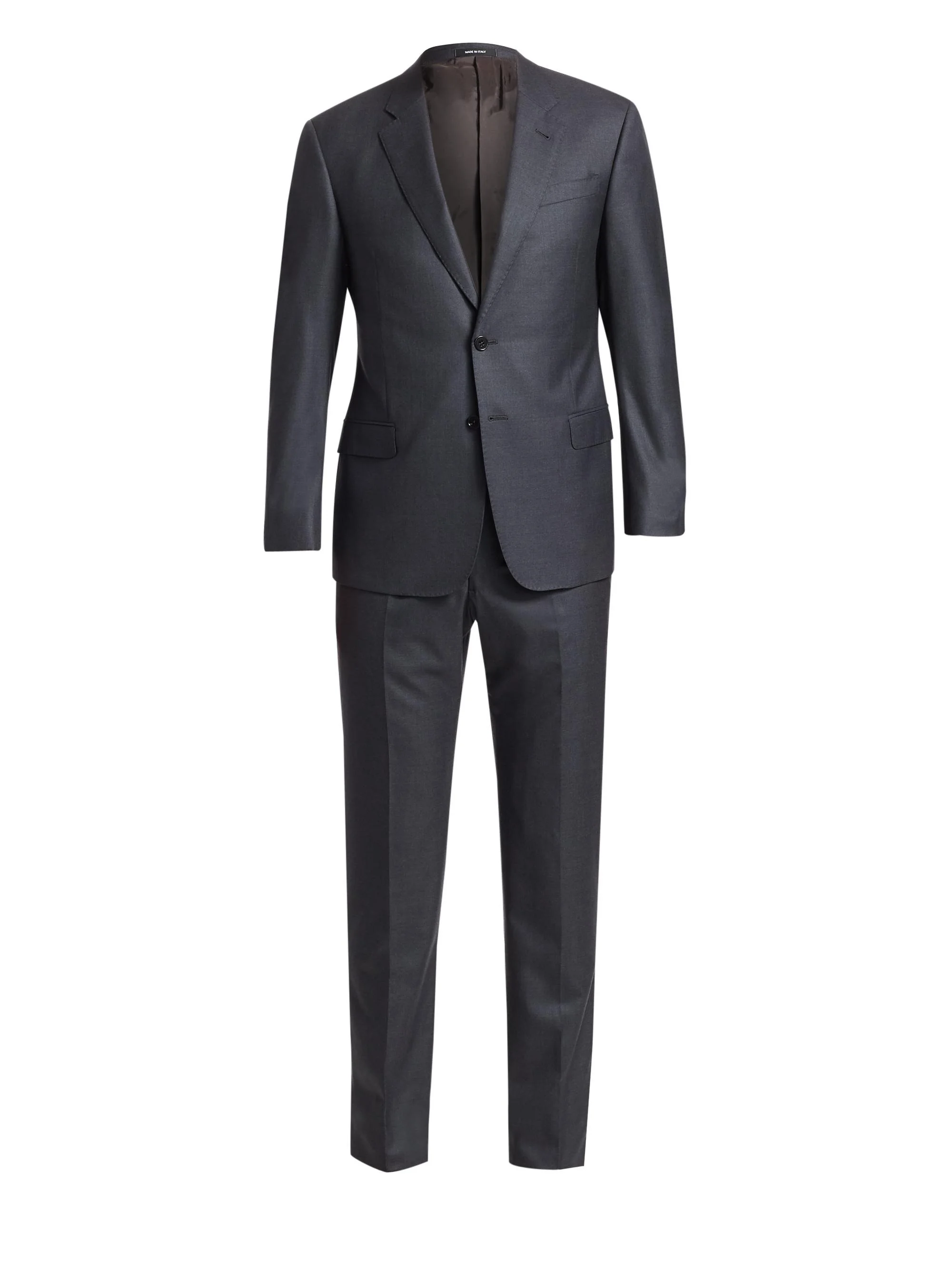 Men's Wool Suit - Solid Dark - 1
