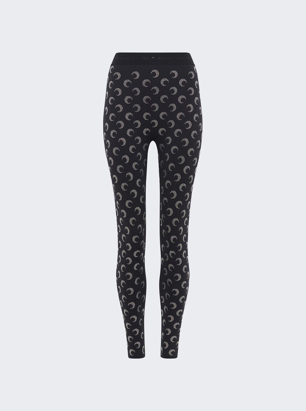 Rhinestone Moon Jersey Leggings Black - 1